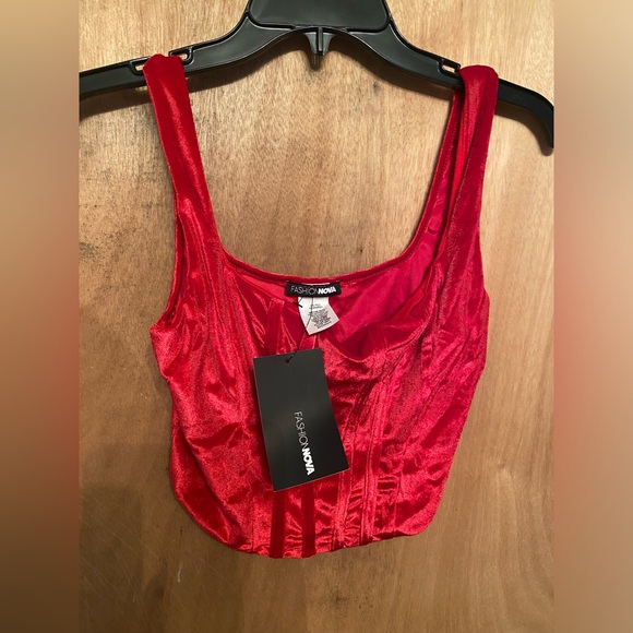Fashionnova Valentine’s Day Wine and Dine velvet Corset Top - NWT - Picture 3 of 12